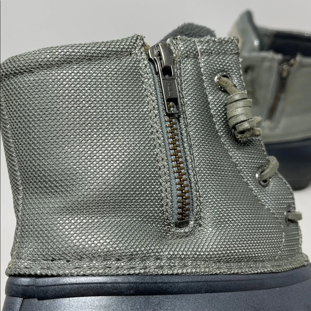 SPERRY Saltwater Silver Puff Nylon Quilted Waterproof Duck Boot Pewter Sz 8